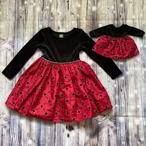 Girls Christmas dress w/ Matching dolls dress
